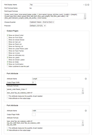 Part Attribute Output Page Width