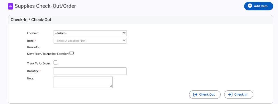 The Check-In / Check-Out form