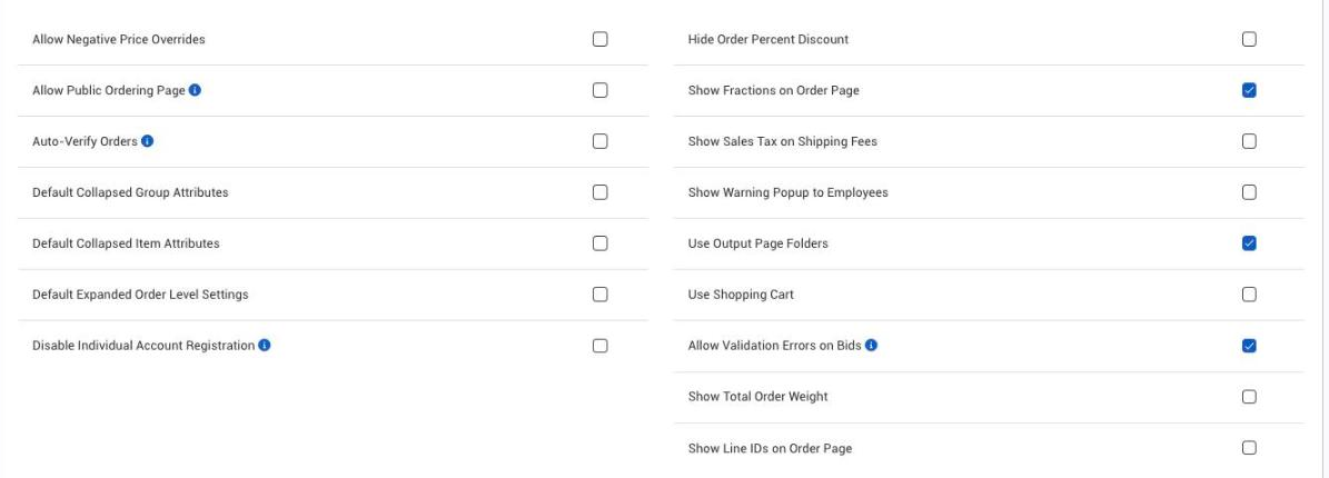 Order Settings checkboxes, including Auto-Verify Orders