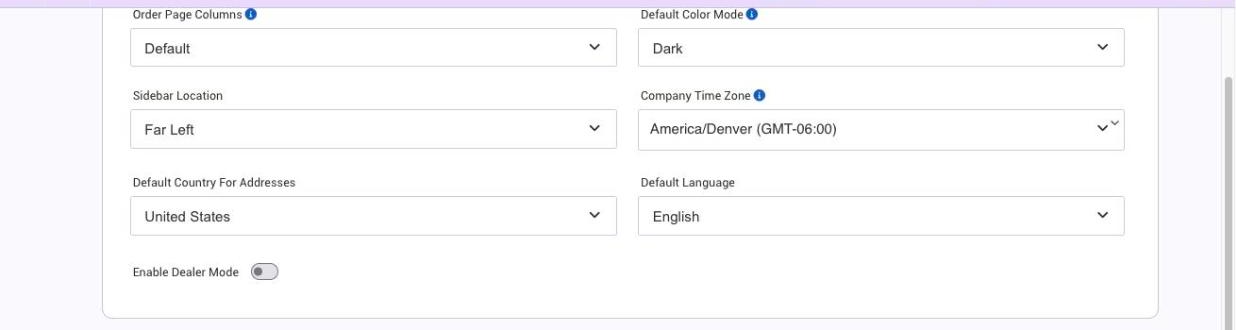 Order Page Columns on the Theme Settings page